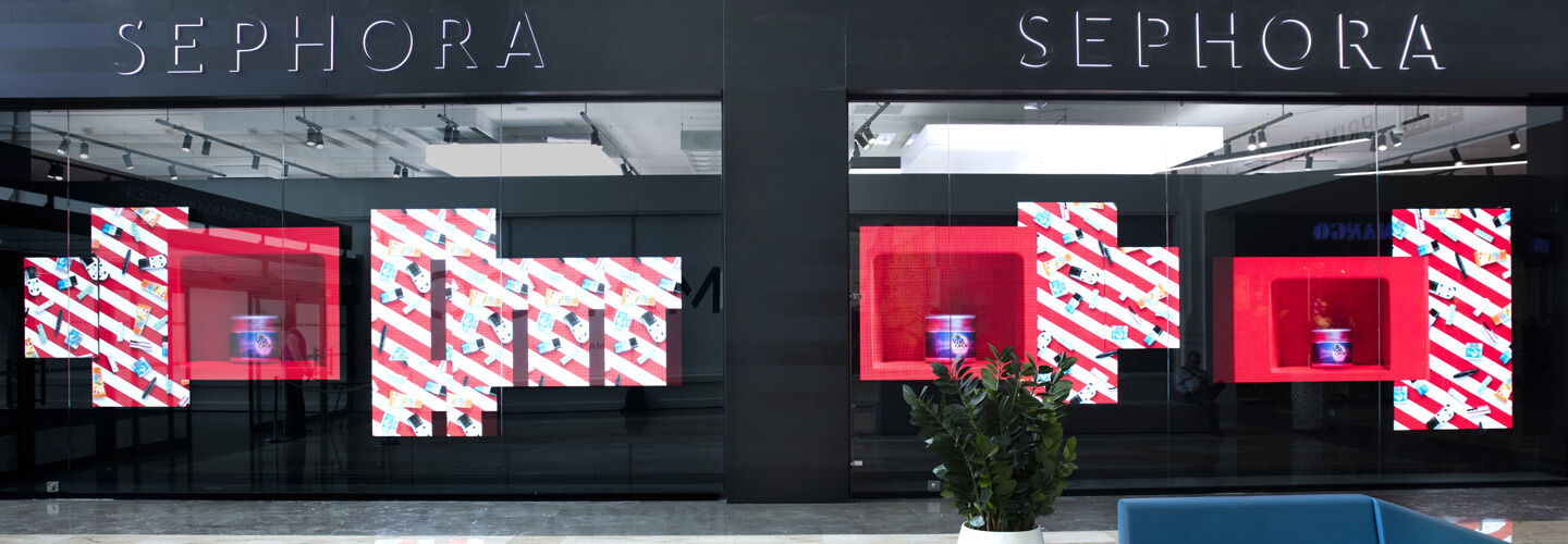 Merchandising vitrine Sephora